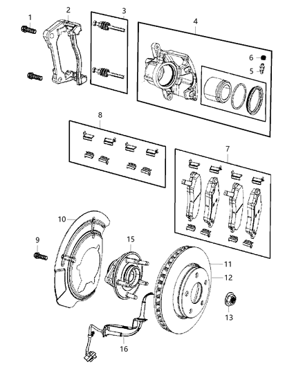 2018 Jeep Compass Shield Brake Diagram for 68246457AA