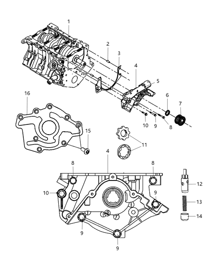 Engine Short Block Diagram for 5167740AA