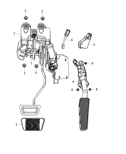 1995 Chrysler Cirrus Pedal Accelerator Diagram for 5281225AC