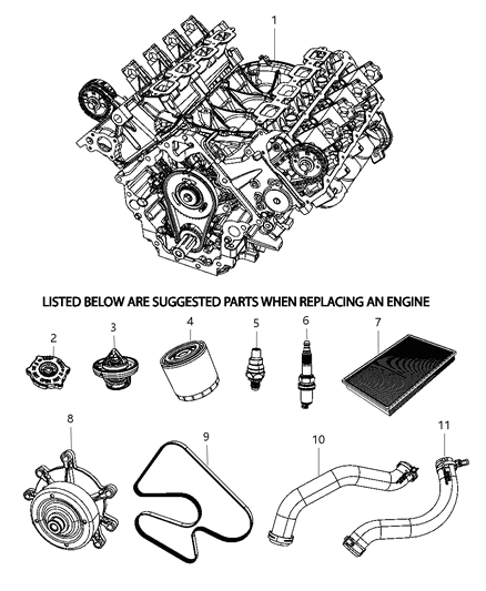 Element Air Cleaner Diagram for 5189933AA