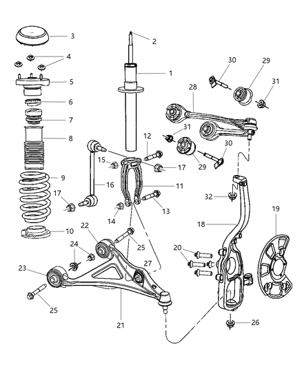 Bushing Pivot Diagram for 4895090AC