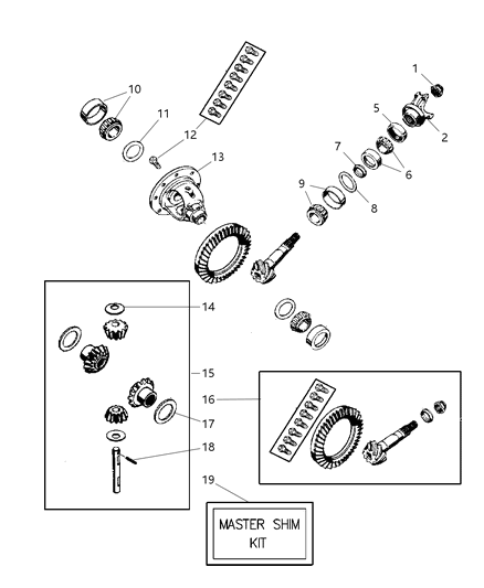 2023 Jeep Grand Cherokee Shim Differential Bearing Replacement Shims 5014214Aa Diagram for 5017331AA