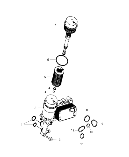 Filter Engine Oil Diagram for 68091827AA