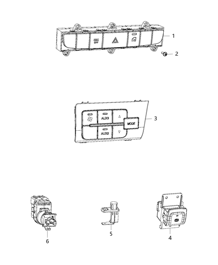2021 Ram ProMaster 1500 Headlamp Switch Diagram for 5VE31JXWAA