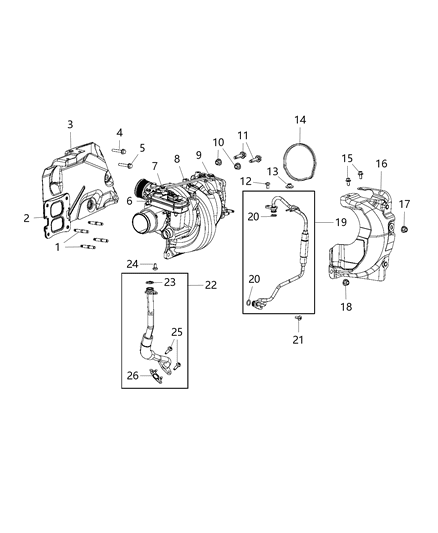 Turbocharger Diagram for 5281614AG