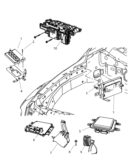 2001 Dodge Caravan Module Powertrain Control Generic Diagram for R5150390AE