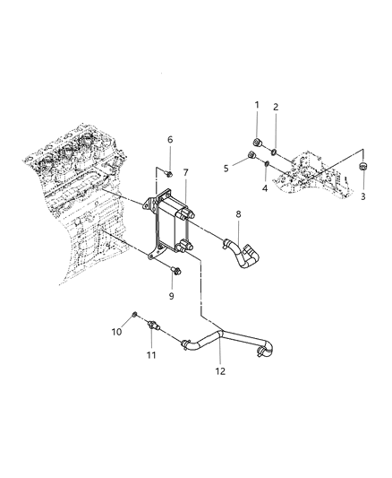 Tube Oil Cooler Diagram for 52028920AG