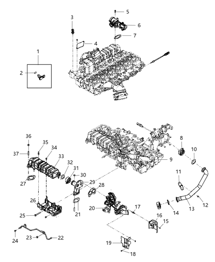 1986 Chrysler New Yorker Tube Air Transfer Diagram for 68067128AA