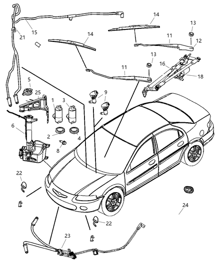 Nozzle Windshield Washer Diagram for 5116079AA