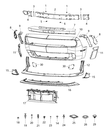Air Dam Front Diagram for 68315879AA