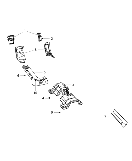 Shield Exhaust Front Pipe Or Converter Shield To Floor Pan Diagram for 5065767AB