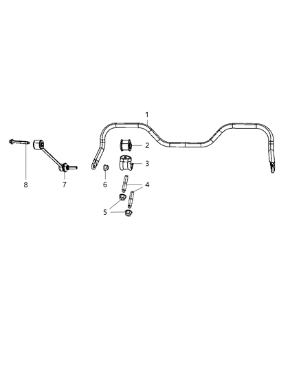 1986 Dodge Aries Link Package Stabilizer Bar Diagram for 68029024AA