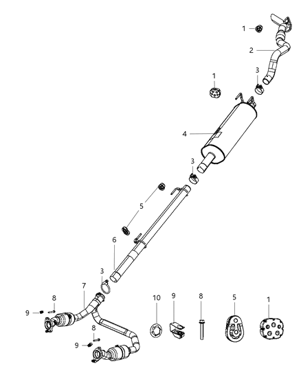 Pipe And Converter Exhaust Diagram for 68143633AA