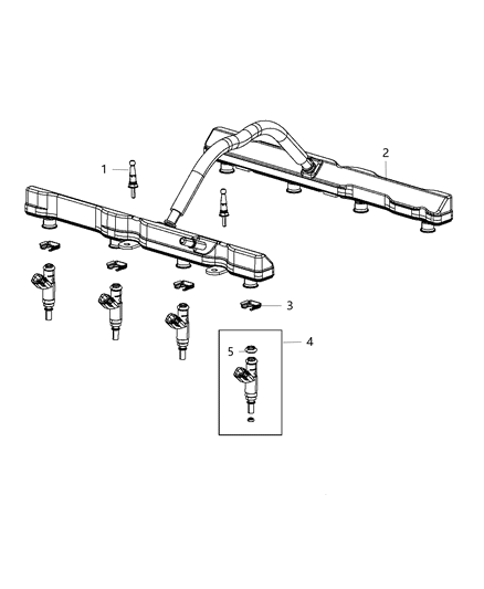 1984 Dodge B350 Injector Fuel Diagram for 5037479AC