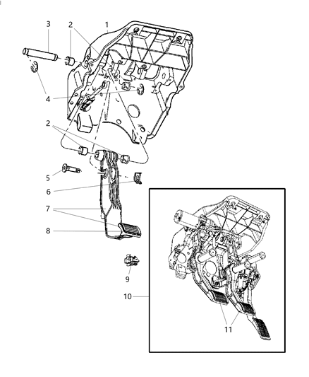 Pad Pedal Diagram for 68055746AA