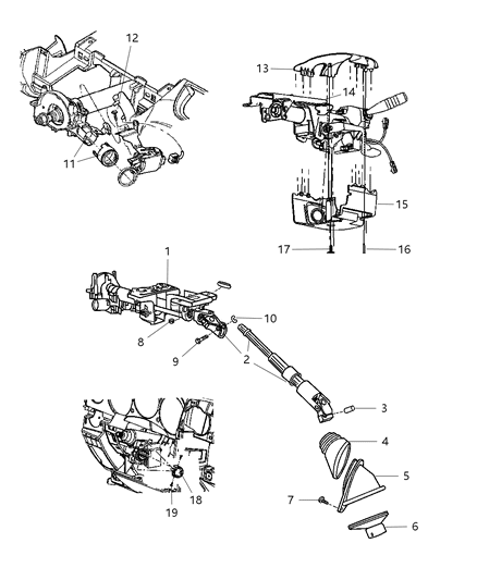 2009 Chrysler PT Cruiser Column Steering Diagram for 5057231AN