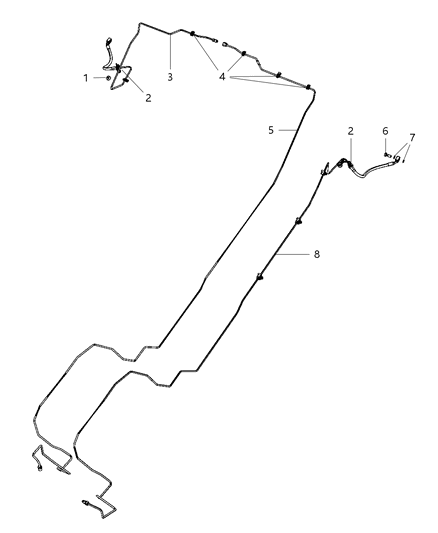Tube Brake Hydraulic Control Unit To Union Right Diagram for 52125199AB