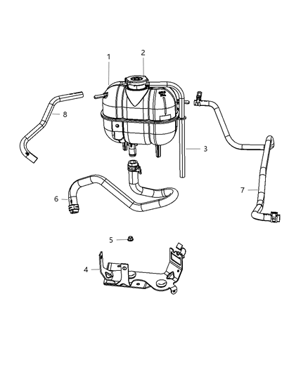 2001 Chrysler 300M Bracket Coolant Recovery Bottle Diagram for 4677722AB