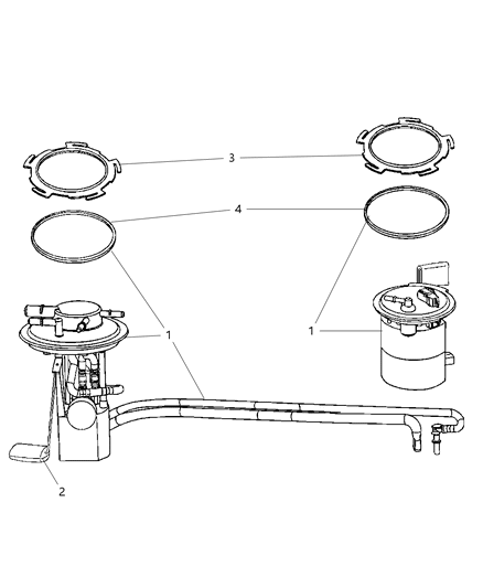 Module Kit Fuel Pump/Level Unit Diagram for 68028057AA