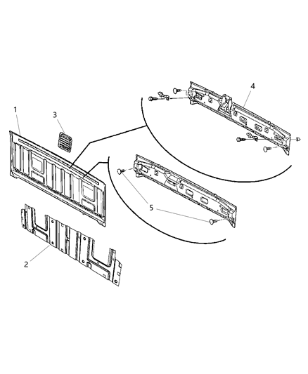 2007 Dodge Sprinter 3500 Reinforcement Cab Back Diagram for 68137850AA