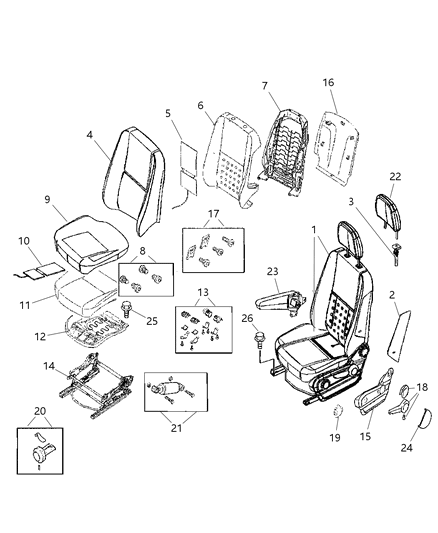 2017 Ram ProMaster 3500 Seat Complete Front Diagram for 1HG771E7AA