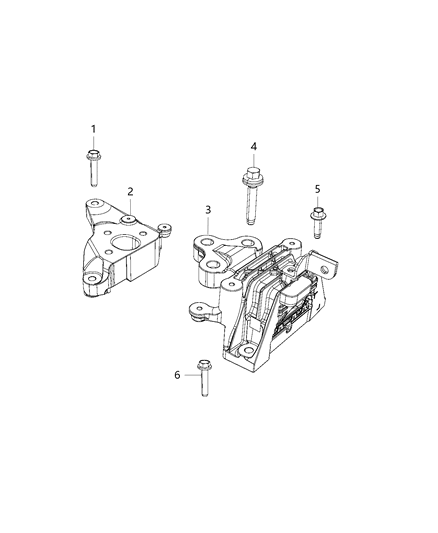 2009 Dodge Durango Isolator Transmission Mount Diagram for 68224742AB