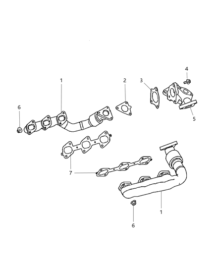 Gasket Exhaust Manifold To Exhaust Collector Diagram for 68004670AA
