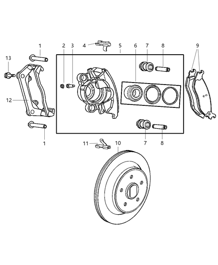 2025 Ram 3500 Clip Brake Anti-Rattle Diagram for 5080565AA