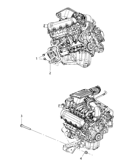 2012 Ram 2500 Insulator Engine Mount Diagram for 52129481AA