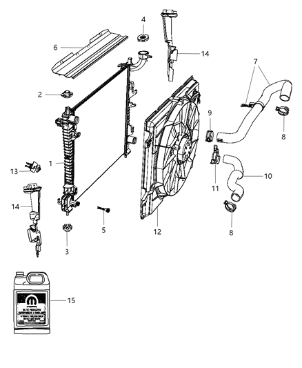1990 Dodge Omni Seal Radiator Upper Diagram for 55038189AA