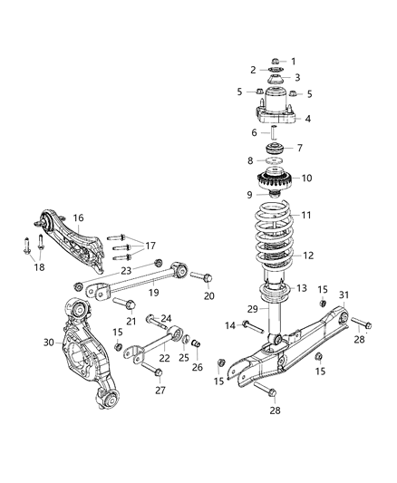 2005 Chrysler Town & Country Arm Lower Control Rear Diagram for 4766950AD