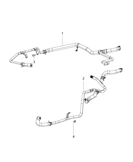 1992 Dodge B150 Hose Heater Supply Includes: Clamps Diagram for 55038163AE