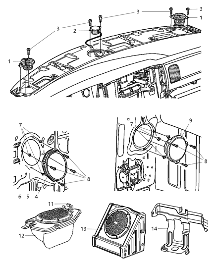 Speaker Front Door Diagram for 56040953AB