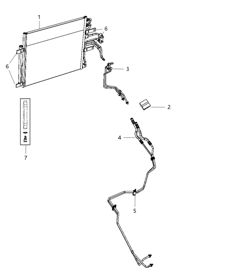 2007 Jeep Liberty Hose And Tube Oil Cooler Pressure And Return Diagram for 55056859AD