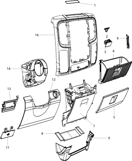 Drawer Instrument Panel Diagram for 1VY88DX9AF