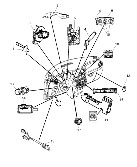 Switch Wiper Diagram for 5183957AA