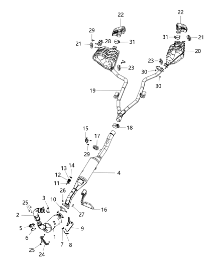 Converter Catalytic Selective Reduction Diagram for 68329873AA