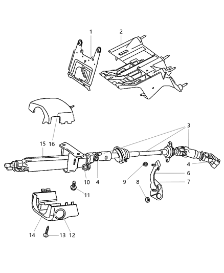 Shaft Intermediate Diagram for 55315022AE