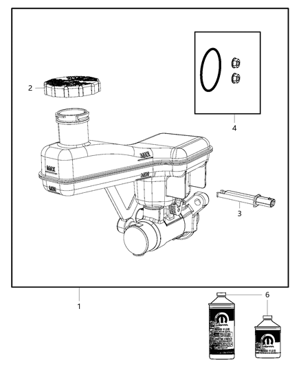 Master Cylinder Brake Diagram for 68308763AB