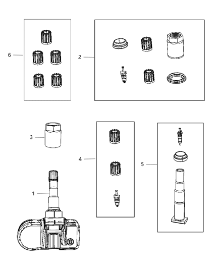 1998 Jeep Grand Cherokee Sensor Tire Pressure Diagram for 56029359AC