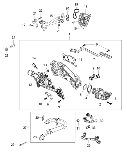 2012 Jeep Grand Cherokee Tube EGR Valve To Intake Manifold EGR Diagram for 68275193AA