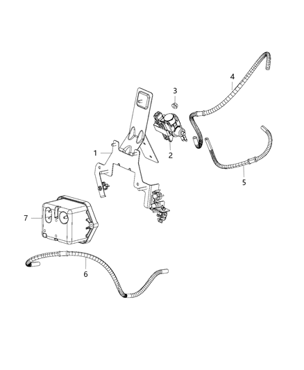 1998 Jeep Cherokee Bracket Fuel Line Diagram for 68188055AA