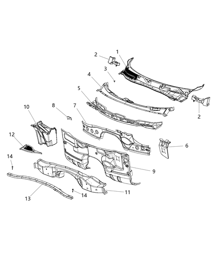 Panel Cowl Plenum Upper Diagram for 5112871AD