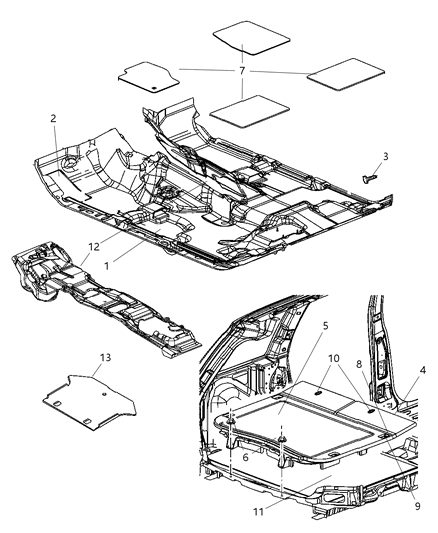 Latch Load Floor Cover Diagram for 5142350AA