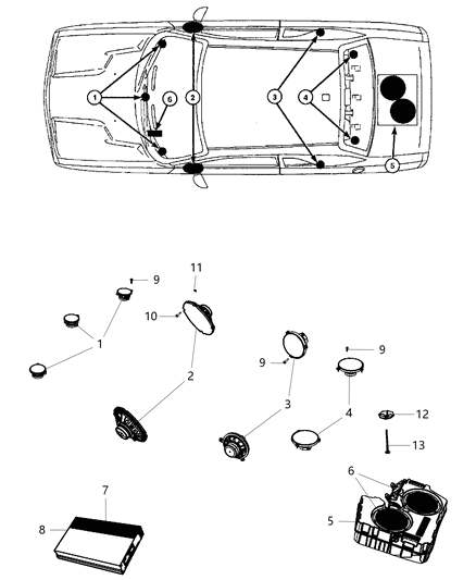 Speaker 3.5" Diagram for 5091043AB