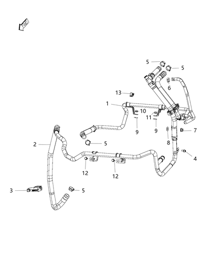 1999 Jeep Cherokee Hose Heater Return Diagram for 52014856AC