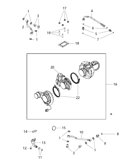 2010 Dodge Ram 3500 Turbocharger Diagram for 68048234AD