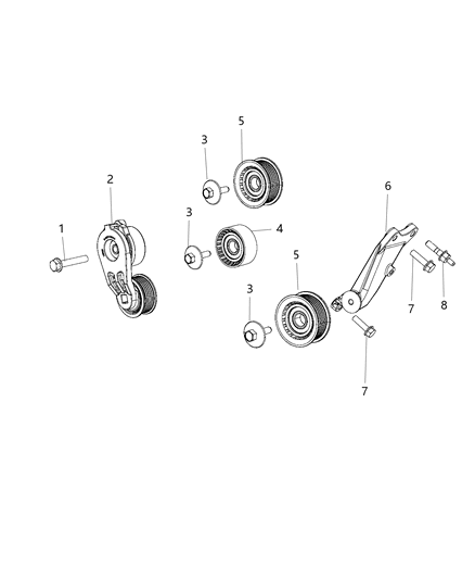 Pulley Idler Backside Idler Diagram for 4627532AA