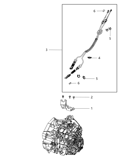 Shift Control Cable Diagram for 5106161AE