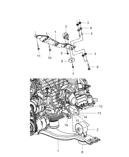 2005 Dodge Grand Caravan Spacer Mounting Diagram for 4766275AB